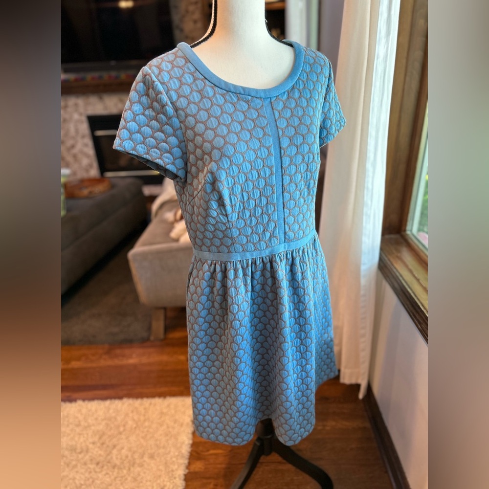 Boden polka dot blue gray dress - Picture 2 of 12